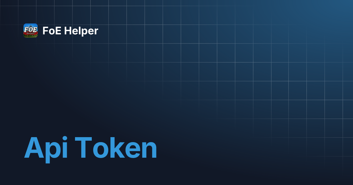 Api token foe helper